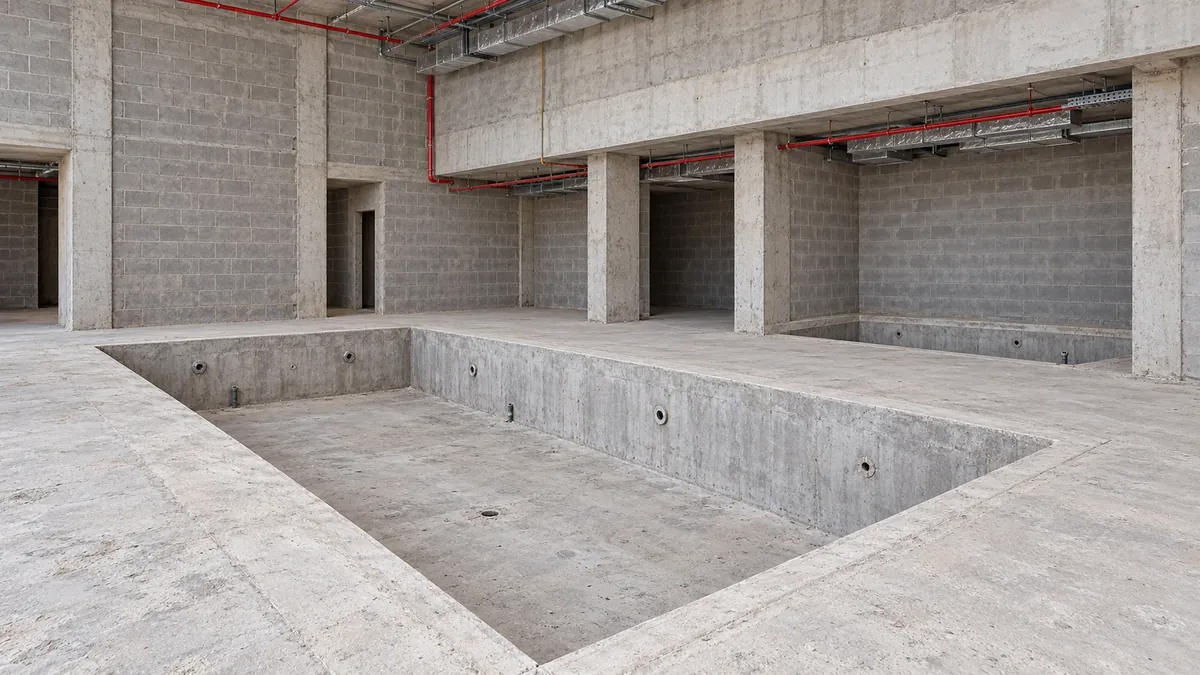 Courtyard by Marriott Jubail — indoor pool before the fit-out
