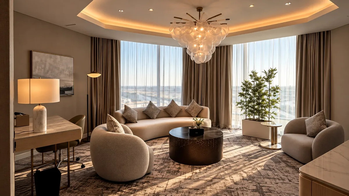 Delta Hotels by Marriott Jeddah — suite living room after the ASAS fit-out