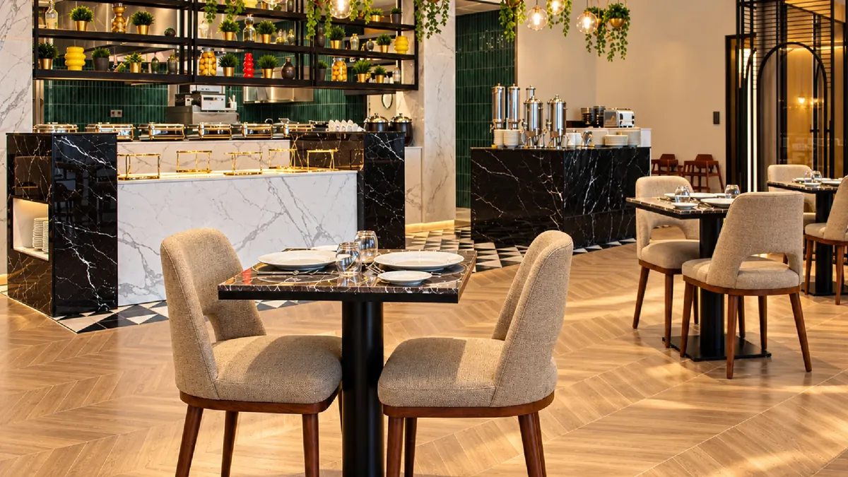 First Grand Hotel Dammam — café & dining after the ASAS fit-out