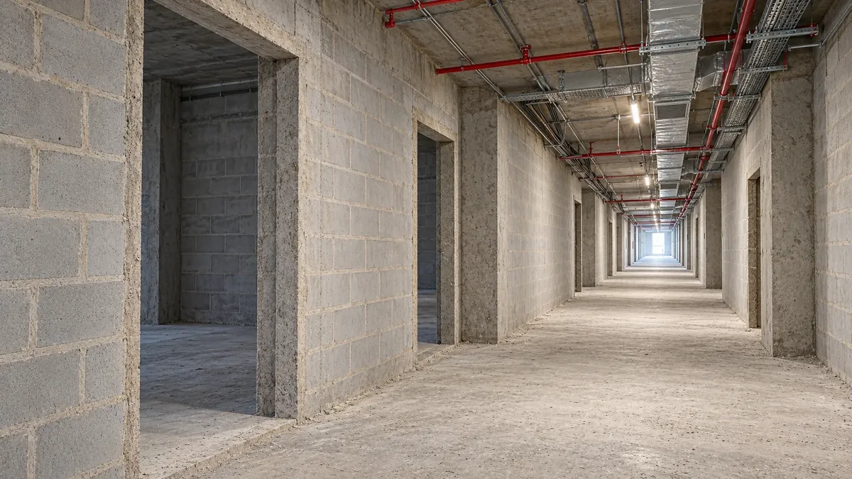 Holiday Inn Jubail — guest corridor before the fit-out